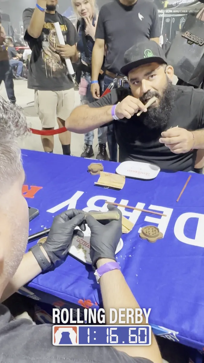 Licking a joint at the Transbay VI Rolling Derby